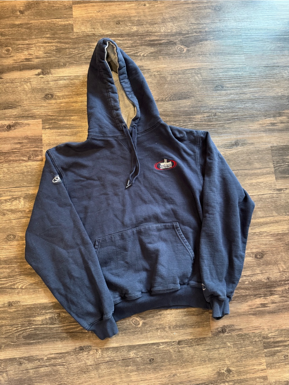 Vintage Soldier Field Chicago Champion Navy Blue Hoodie Size Medium